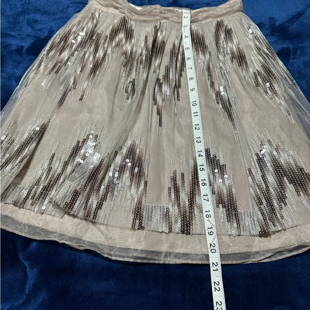 ANTONIO MELANI Beige Sequin Mini Skirt new no tags - Picture 8 of 8